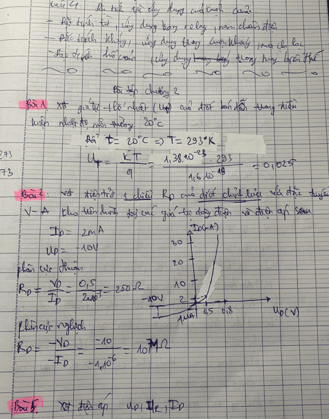 Giải Tay Bài Tập Chương 2 Linh Kiện Điện Tử