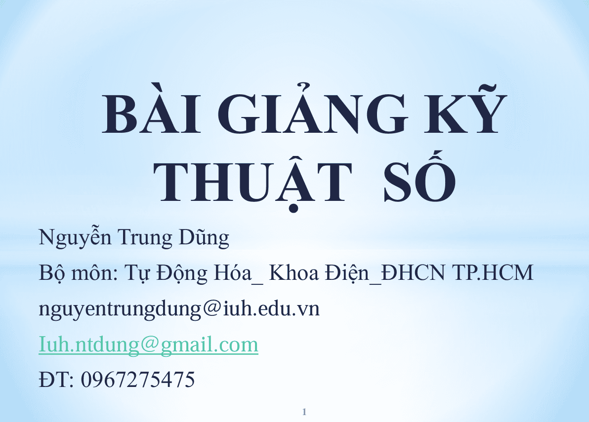 Bài Giảng Kỹ Thuật Xung Số