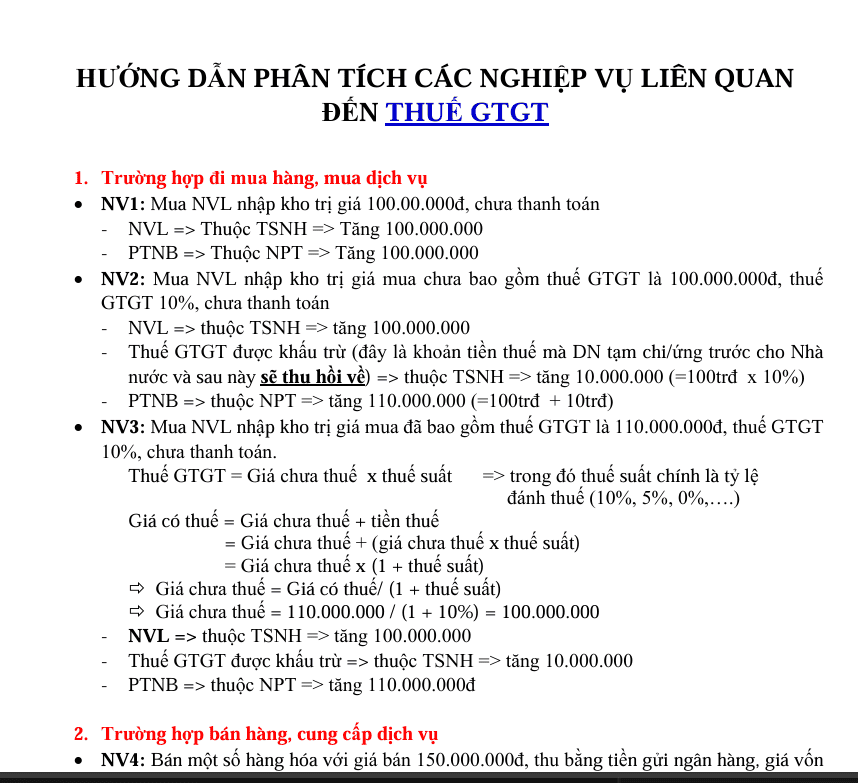 Bài Tập Mua Bán Hàng Hóa - Nguyên Lý Kế Toán