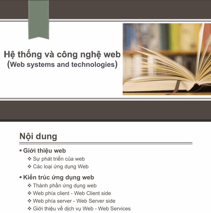 Bài Giảng Hệ Thống Và Công Nghệ Web