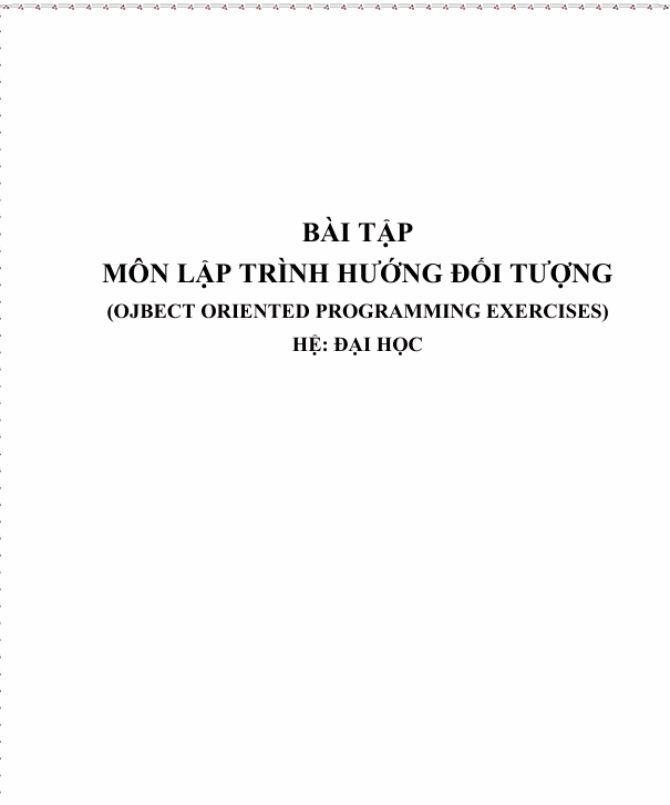Bộ Bài Tập Lập Trình Hướng Đối Tượng