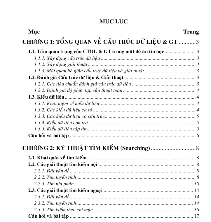 Giáo Trình Cấu Trúc Dữ Liệu Và Giải Thuật