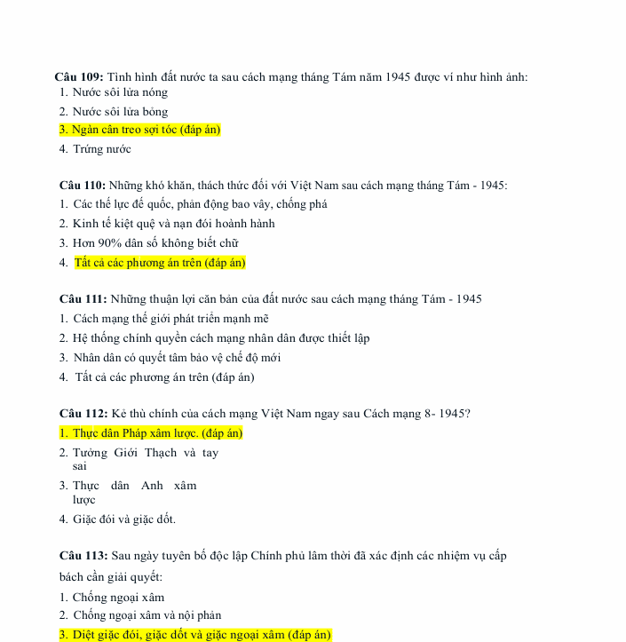 Trắc Nghiệm Lịch Sử Đảng Chương 2 + 3